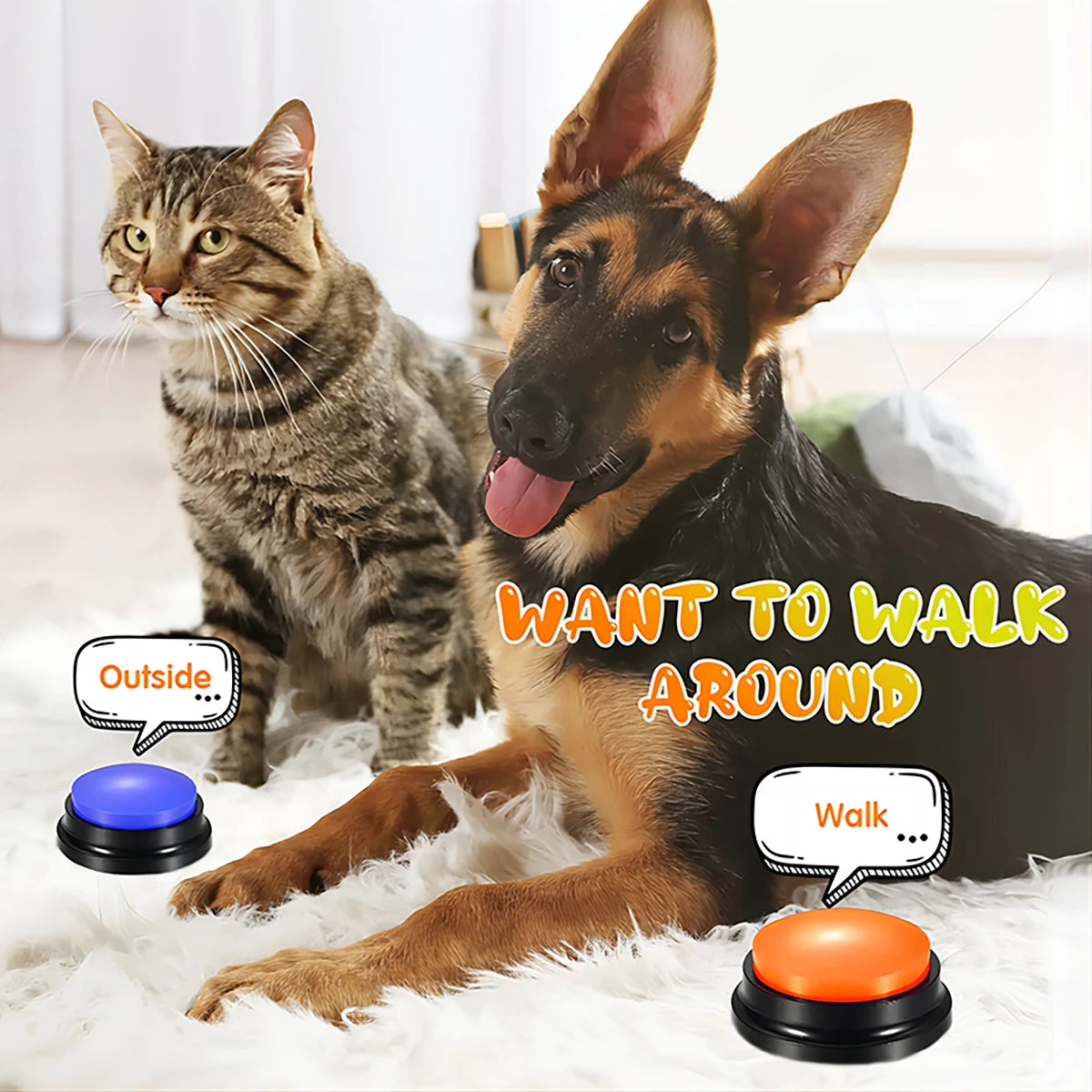 Talking Dog & Cat Buttons | MakeHappyPuppy™